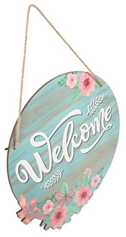 Cabilock Hanging Welcome Door Sign Wooden Wall Art Home Decor Outdoor Porch Decor