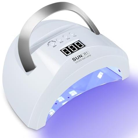 60W Lampe UV Ongles Gel Pose Americaine, Sèche Ongles Rapide，30 UV-LEDs, Professionnel Séchoirs à Ongles et Lampes UV avec Capteur Automatique Écran LCD pour Vernis à Ongles Gels,Lampe UV Resine