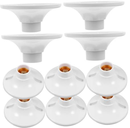 MUCKLILY 10pcs Douille en Bakélite Culot E27 Socle de Lampe à Vis Design Plat Résistant pour Luminaire de Plafond Solide et Sécurisé