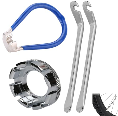 Llave de radios de bicicleta 6 en 1, 4 piezas, ajustador de llanta, herramientas de ajuste de ruedas y reparación de neumáticos para bicicletas de montaña.