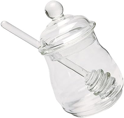 VERDANVERSE Ambiance Noël Pot à Miel en Verre 280ml avec Cuillère