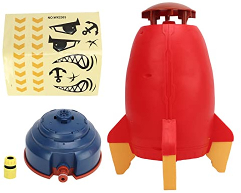 Lvifloae Rocket Fountain Childrens Toy Outdoor Fountain Fountain Water 360 degrés Rotation Flying Water Outdoor Childrens Game Rocket Garden Red (Rot)