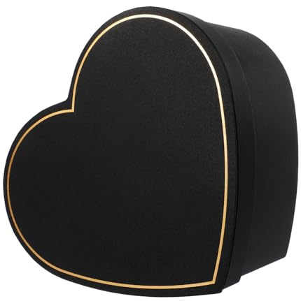 WRITWAA Herzförmige Schwarze Stoff Geschenkbox mit Deckel Verpackungskarton für Restaurant und Party Elegante Geschenkverpackung in Herzform