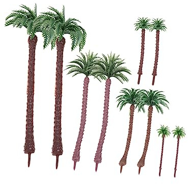 CORHAD 10 Stück Teiliges Palmenmodell Kunststoff Realistische Miniatur-palmen für DIY Landschaftsgestaltung Sandtisch Modellbau Grüne Dekoration Outdoor Geeignet