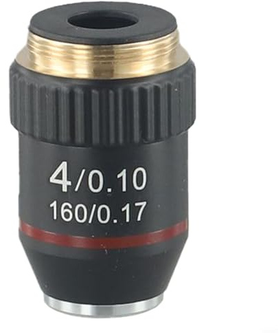 Objektivlinssats för Akromatiska mikroskop med 160 mm rörlängd, förstoringar 4 x 20 x 40 x 60 x 100 x, belagd optik, fjäderbelastad 40 x 60 x 100 x för glidskydd (4X)