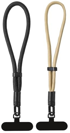 Wzhiy 2 Pack Phone Strap, Adjustable Phone Wrist Strap Anti Theft, Hand Wrist Strap With Tether Tabs For Smartphone（Black and Purple）