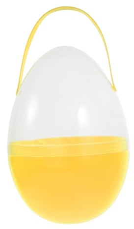 Baoblaze Giant Easter Egg Portable Large Decorative Egg with Handle, Hollow Eggshell Basket for Easter Spring Party, Easter Basket, Wedding Centerpiece, Photo Prop, Gift & Toy Filler, yellow