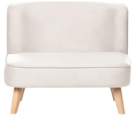 Barnsoffa Klädd Boucle Barnsoffa med Armstöd Småbarnssoffa Beige Lote