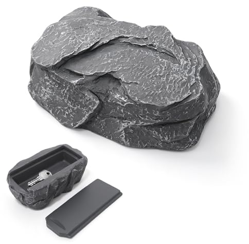 Faux Rock Key Hider, Waterproof Fake Stone Spare Key Storage Box, Secure Hidden Key Holder for Outdoor Garden Yard Patio Courtyard