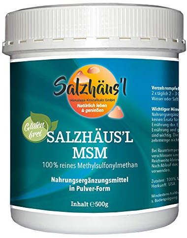 MSM Methylsulphonylmethan 100% reines Granulat Pulver SALZHÄUS`L 500 g/organischer Schwefel/Premiumqualität/Apothekerqualität