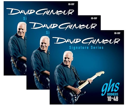 GHS Strings GB-DGF David Gilmour Signature Blue Electric Guitar Strings – Light Gauge 10-48 – Signature Series Nickel-Plated Steel Set - (3-SETS)