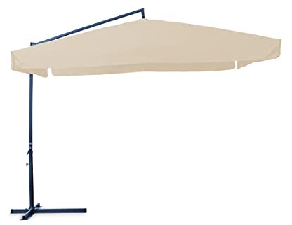 Linea Garden Friend Ombrellone da giardino, 3x3 x 3h mt braccio laterale Struttura in acciaio Con manovella Copertura in poliestere 180 gr/m² colore écru