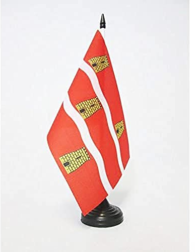 AZ FLAG bordsflagga 21 x 14 cm - liten kontorsflagga avdelningen två-servrian 14 x 21 cm