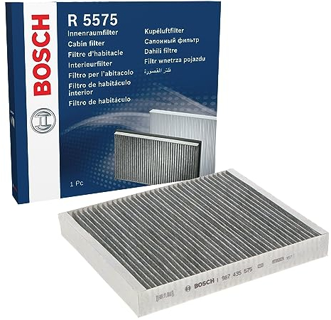 Bosch R5575 Activated Carbon Cabin Filter, Replacement Filter - Against Unpleasant Smells, Pollen and Dust for Cleaner Air Inside the Vehicle