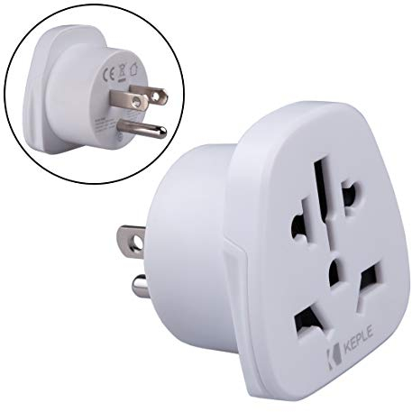 US USA, Japan Japanese Adapter Travel Type B Plug to UK, AUS Australia, EU Europe European, China, Asia, Thailand, Ireland to American Adaptor Universal Worldwide Socket International 3 Pin Prong
