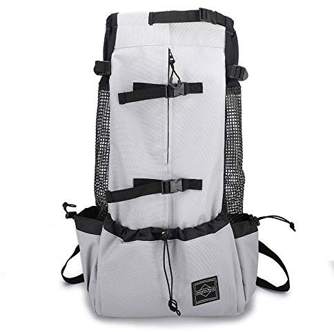 AOOM Haustier-Rucksack, Schultergurt, Belüftung, kann gewaschen werden, Outdoor-Rad-Rucksack, Einkaufen, Grau, XL