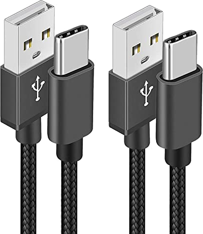 USB C Kabel, 2 Stück 2M Nylon Ladekabel USB C Fast Charge Schnellladekabel Typ C Ladekabel für Samsung Galaxy A51 A50 A41 A40 A71 A21s A20 A20e S8 S9 S10 S20 fe, Note 10 9 8, Huawei P40 P30 P20