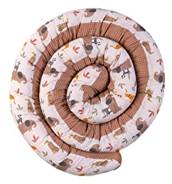 ULLENBOOM ® Baby Kuschelschlange 300x13 cm Sand-Savanne (Made in EU) - Kuschelschnecke in vielen Farben und Größen, Bezug: 100% OEKO TEX Baumwolle, Nackenrolle