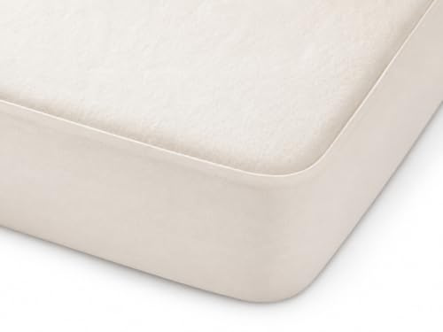 Bettwaesche-mit-Stil Edel Molton Matratzenschoner/Spannbettlaken Natur 100x200cm Höhe bis 25cm