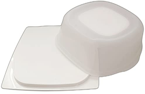 Tupperware KäseMax quadrato Junior bianco trasparente campana formaggio formaggio formaggio Kondensplus Kondenspro Cheese CheeSmart impilabile