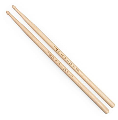 Wanapix | Baquetas Personalizadas con Nombre | Baquetas Bateria Personalizadas | Palillos Tambor | Madera de Nogal | 5A - 1,4ø x 40,5 cm | Texto
