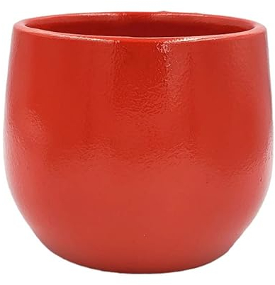 FRANCACOR Maceta MACETERO para Interior/Exterior Barro Decorado Pintado Rojo Dorado Verde Plata Plateado Oro (18 cms, Plata)