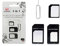 MJ Vision 4 in 1 SIM Tool kit | Convert Nano SIM to Micro SIM | SIM Card Adapter Kit with SIM Ejector Pin | Extractor for Smartphone | Converter with Steel Tray Eject Pin for Smartphone