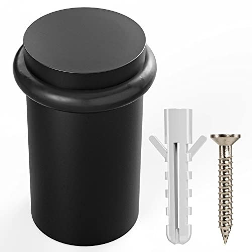 NYCO – Boden-Türstopper, 5.1 cm, schwarzer Türstopper, klassisch, massiver Stahl, modern, strapazierfähig, Bodenmontage, Türstopper, Innen- und Außenbereich