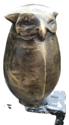 IDYL Bronze-Skulptur Cycladische Eule sitzend 12,5x6,5x6,5 cm