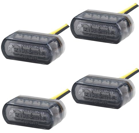 Germany Motorsports LED Mini Motorrad Blinker Micro Stripe e-geprüft vorn + hinten Verkleidungsblinker universal (Leicht getönt, 2 Paar)
