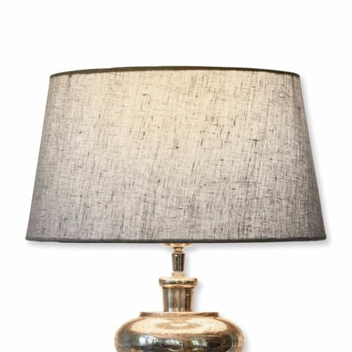 LOBERON Lampenschirm Anfor, taupe | lichtdurchlässig, für Tisch- oder Stehlampen geeignet, passend für E27-Fassungen, Wohn-Accessoire, Eisen, Leinen