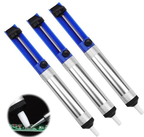 FINELYCR 3 Stück Antistatisch Entlötkolben, Antistatische Lötpumpe mit Teflonspitze, Entlötpumpe zum Entlöten & Lötabsaugung, für Löten Kleiner Bauteile