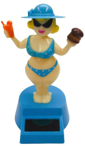 kesurpae Car Solar Powered Toy Dancing Figures Swing Women Interior Ornaments Car Ornament ABS Car Decor Very Cute. Safe, blue
