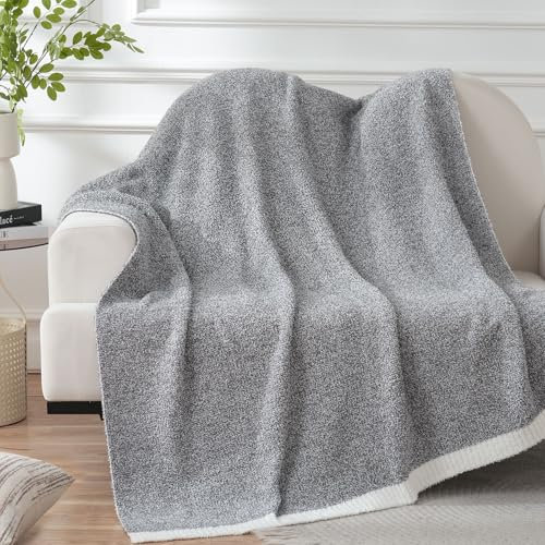Überwurfdecke – superweiche, gemütliche und warme Strickdecke für Couch, Sofa, Bett und Raumdekoration, für alle Jahreszeiten (grau, Überwurf 127 x 152,4 cm)