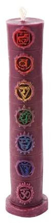 NKlaus Lugnande bivaxljus med chakra-symboler i lila – främjande av harmoni 15921