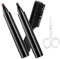 Stylo de Remplissage de Barbe,Stylo à Barbe Etanche,Stylo à Barbe Etanche pour Homme,Crayon à Barbe pour Homme Avec Brosse Barbe E Ciseaux à Poils de Nez pour Moustache (Noir&Marron)