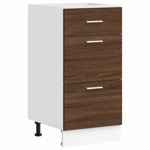 vidaXL Unterschrank Lyon Braun Eichen-Optik 40x46x81,5 cm Holzwerkstoff,Küchenschrank, Gastronomieschrank, Gastro Möbel, Küchenmöbel, Aufbewahrungsschrank