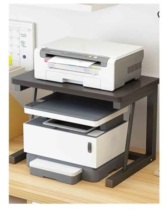 CJHFR472SG Druckerständer Multifunktionales doppelschichtiges Aufbewahrungsregal for den Desktop, Drucker-Aufbewahrungsregal for Bürodateien, kleines Haushaltsregal Druckertisch(Schwarz)