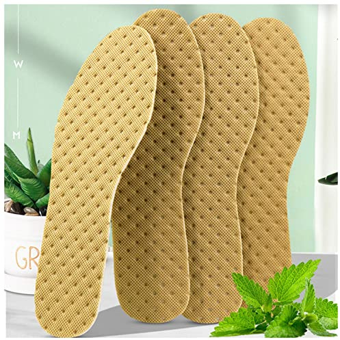 Förhöjande Innersulor 5 par deodorant sulor lätta viktskor paddla absorbera svett andningsbara bambu kol tunna sport insoles män kvinnor Innersulor(Yellow 2 Pairs,37)