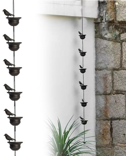 Mobile Bird Outdoor Rainwater Chain, Metal Bird Rainwater Catcher, For Balconies, Patio, Porches, And Gardens Various Environments