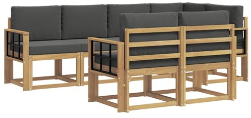 vidaXL Utomhussoffset 7 st Vit och antracit Polyester