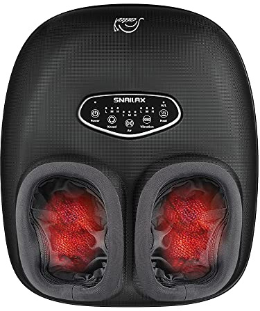 Snailax Shiatsu Fußmassagegerät mit Wärme, Kneten, Kompression & Vibration, 15-Min-Timer, waschbare Schutzhüllen, für Zuhause, Büro & Geschenkidee
