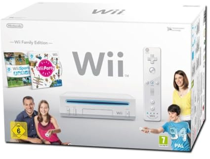Paquete Wii Family Edition: Consola de juego Wii + Wii Sports + Wii Party + Controlador Nunchuk + Wii Motion Plus - Blanco