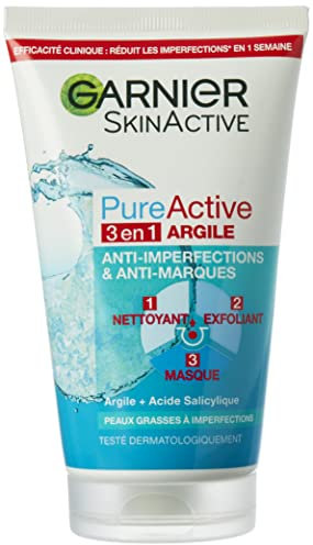 Garnier Garner Pure Active Nettoyant 3 en 1 150 ml - Lot de 4