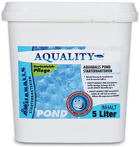 AQUALITY Gartenteich AQUABALLS Pond Starterbakterien (Optimale Dosierung - Millionen effektive Mikroorganismen und nützliche Starterbakterien), Inhalt:5 Liter
