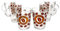 Cremona Lot de 6 tasses à café en verre avec anse I Orange I 320 ml I Aspect verre dépoli avec grains de café et inscription I Alternative pour café au lait, cappuccino, cacao & Co