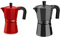 Monix M281703 Cafetera Italiana De Aluminio, 3 Tazas, Color Fresa + Vitro Noir – Cafetera Italiana De Aluminio, Capacidad 1 Taza, Apta Para Todo Tipo De Cocinas Salvo Inducción (Braisogona_M640001)