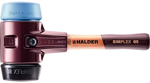 SIMPLEX-Schonhammer, TPE-soft/Gummikomposition; mit Tempergussgehäuse und hochwertigem extra kurzen Holzstiel | D=80 mm/Stielausführung=extra kurz | 3012.082