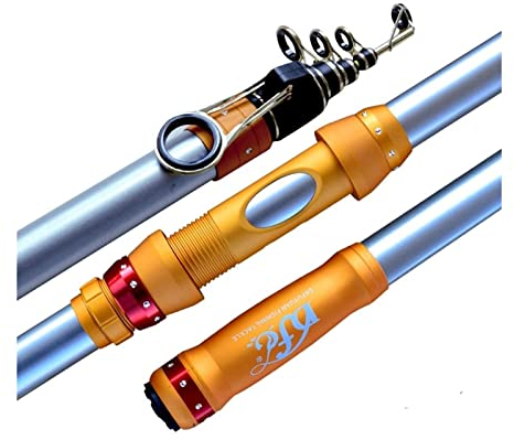 TOMYEUS Fishing Rod Angelrute, Abstand wirfen Surf Jingging Trolling Fishing Rod 3,6 m ~ 4,5 m Guss spinnende Kohlenstoffstab Superhard Fischereistange Angelrute (Color : Pink)