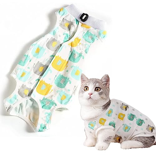 CGLRybO Professioneller Genesungsanzug für Katzen für Bauchwunden oder Hautkrankheiten, Alternative zum E-Halsband für Katzen und Hunde, nach Operationen, Pyjama-Anzug